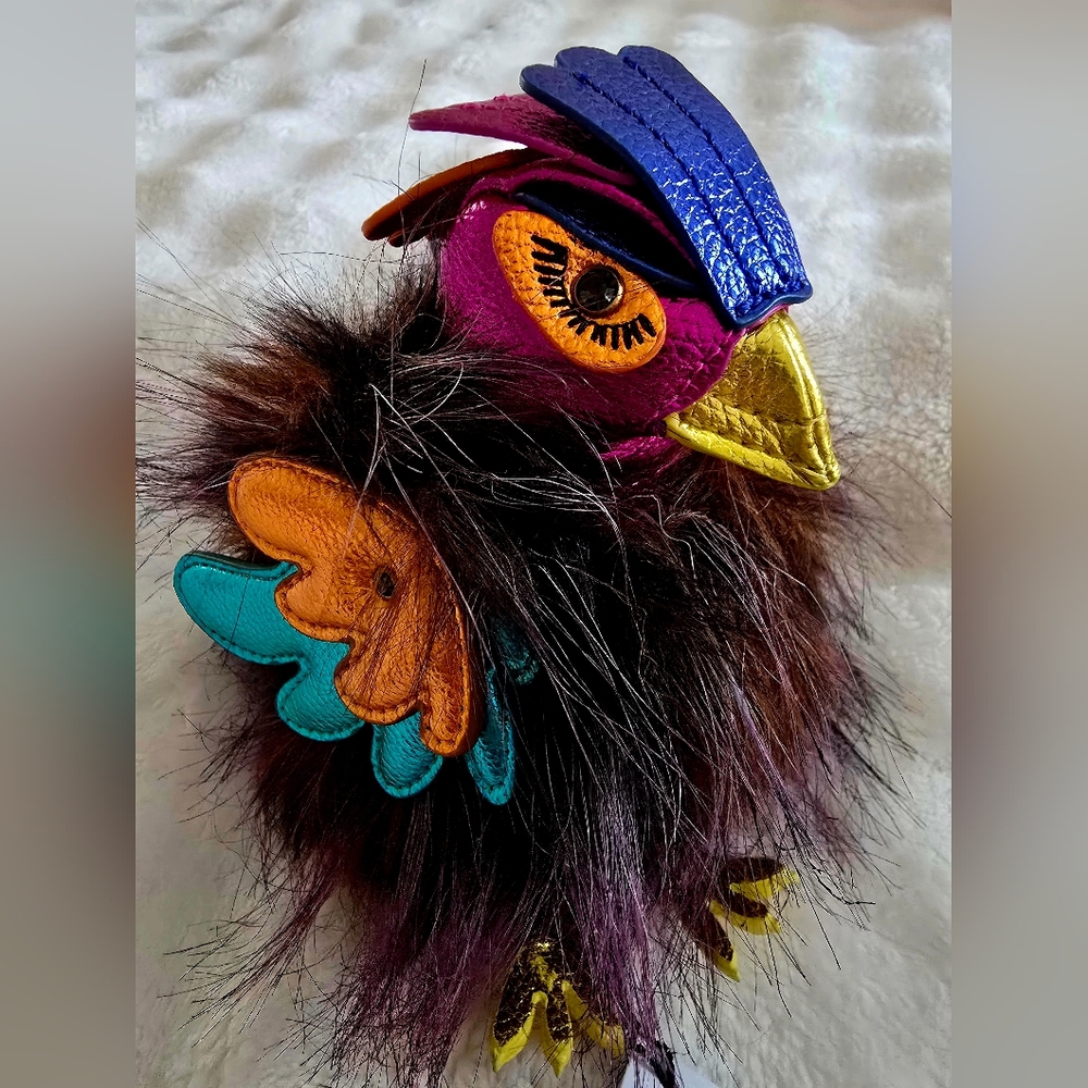 Kurt Geiger Eagle Pom Pom Bag Charm - Picture 6 of 10